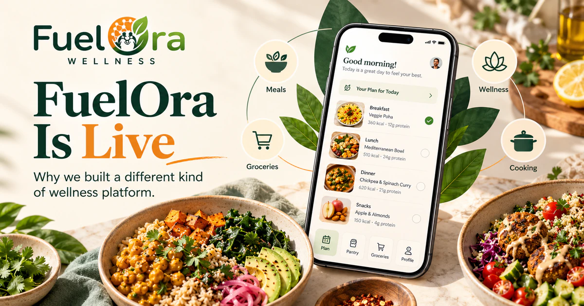 FuelOra Wellness personalized wellness platform connecting meals, groceries, cooking and wellness